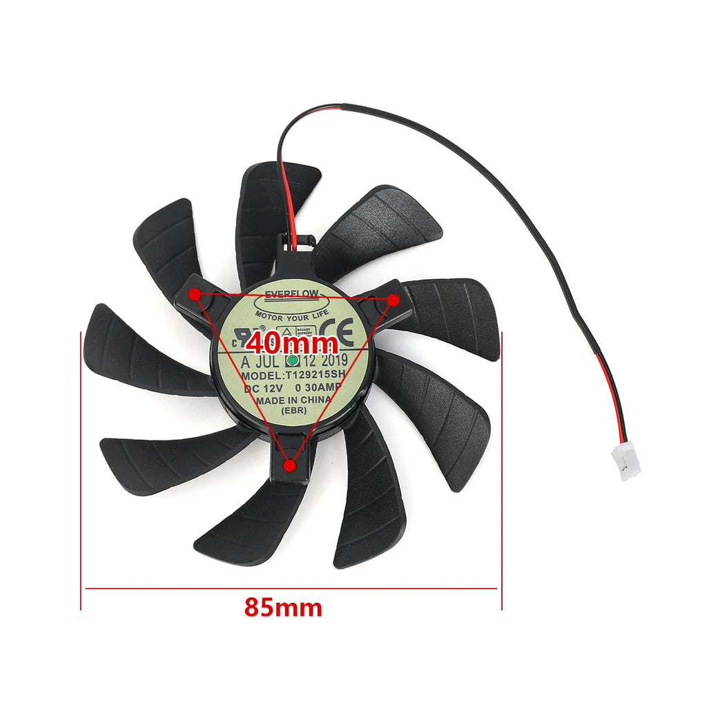 For ZOTAC GeForce GTX 1050 750 Ti 1050 Ti Mini Graphic Card Cooler Fan 85MM T129215SH GTX750 Video Card Fan Replacement