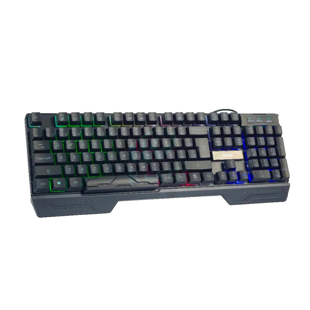 Kit Teclado Mouse com Fio Gamer RGB Keedi TEC808