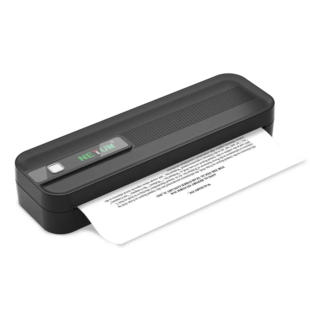 Portable thermal A4 printer, student homework printer, Bluetooth enabled mobile phone connection, wireless small office printer