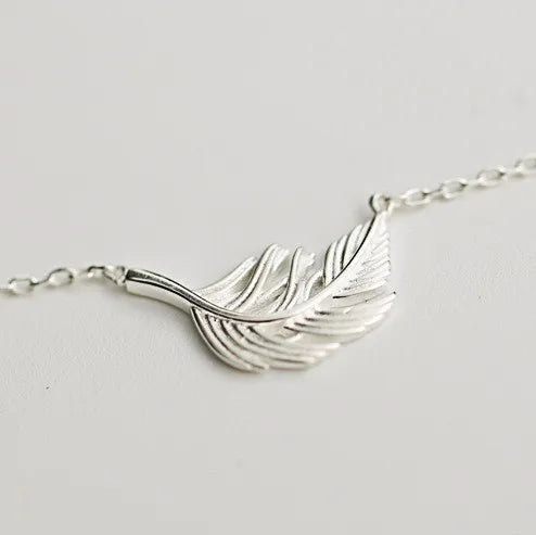 925 Sterling Silver feather Necklaces & Pendants For Women High Quality Sterling-silver-jewelry