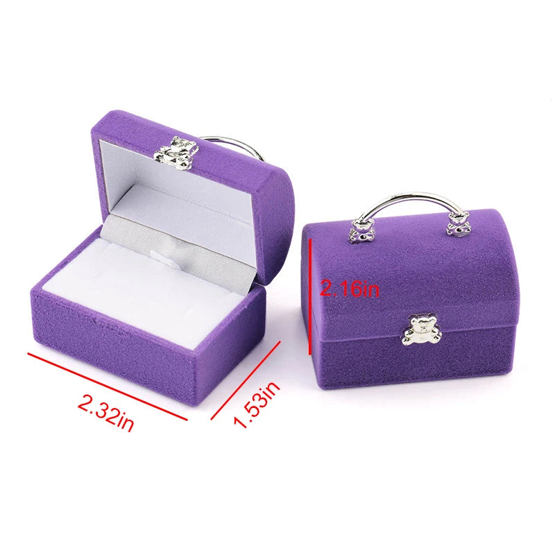 1 Piece Lovely Velvet Jewelry Box Container Wedding Ring Box for Earrings Necklace Bracelet Display Gift Box Holder 16 styles