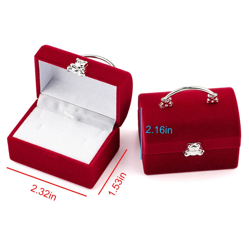 1 Piece Lovely Velvet Jewelry Box Container Wedding Ring Box for Earrings Necklace Bracelet Display Gift Box Holder 16 styles