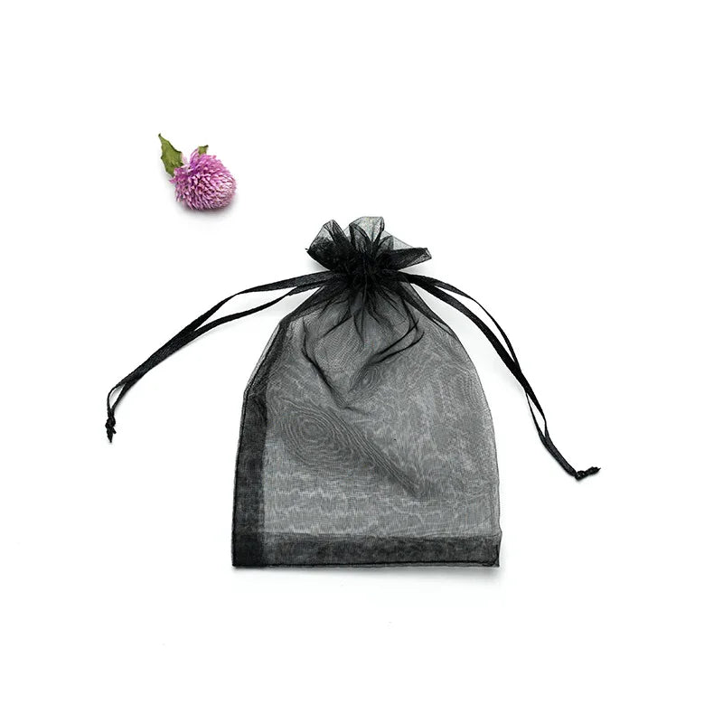 50pcs/lot 7x9cm 9x12cm 10x15 13x18cm Drawstring Organza Gift Bags Jewelry Packaging Bag Wedding Party Packaging Present Pouches