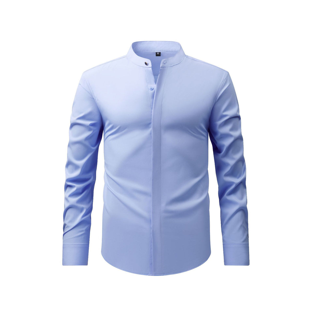 Men's Retro Collar Long Sleeve Shirt Elastic Spring and Autumn Business Casual Cross-border Hot Foreign Trade Shirt New Top