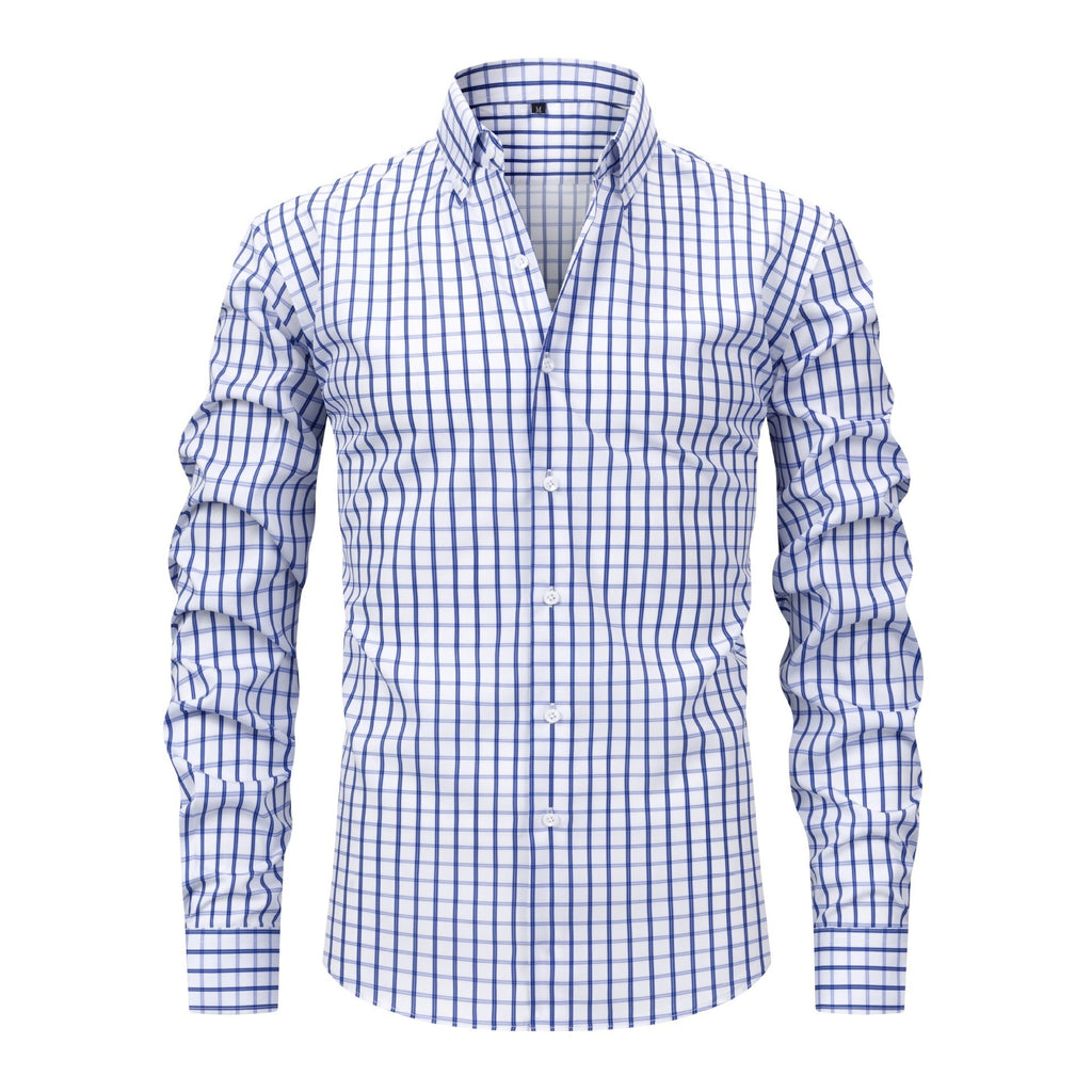 Cross-Border Four-Way Stretch Digital Printed Striped Long-Sleeved Lapel Men's Shirts High-End Men's Shirts Men's Clothing Wholesale