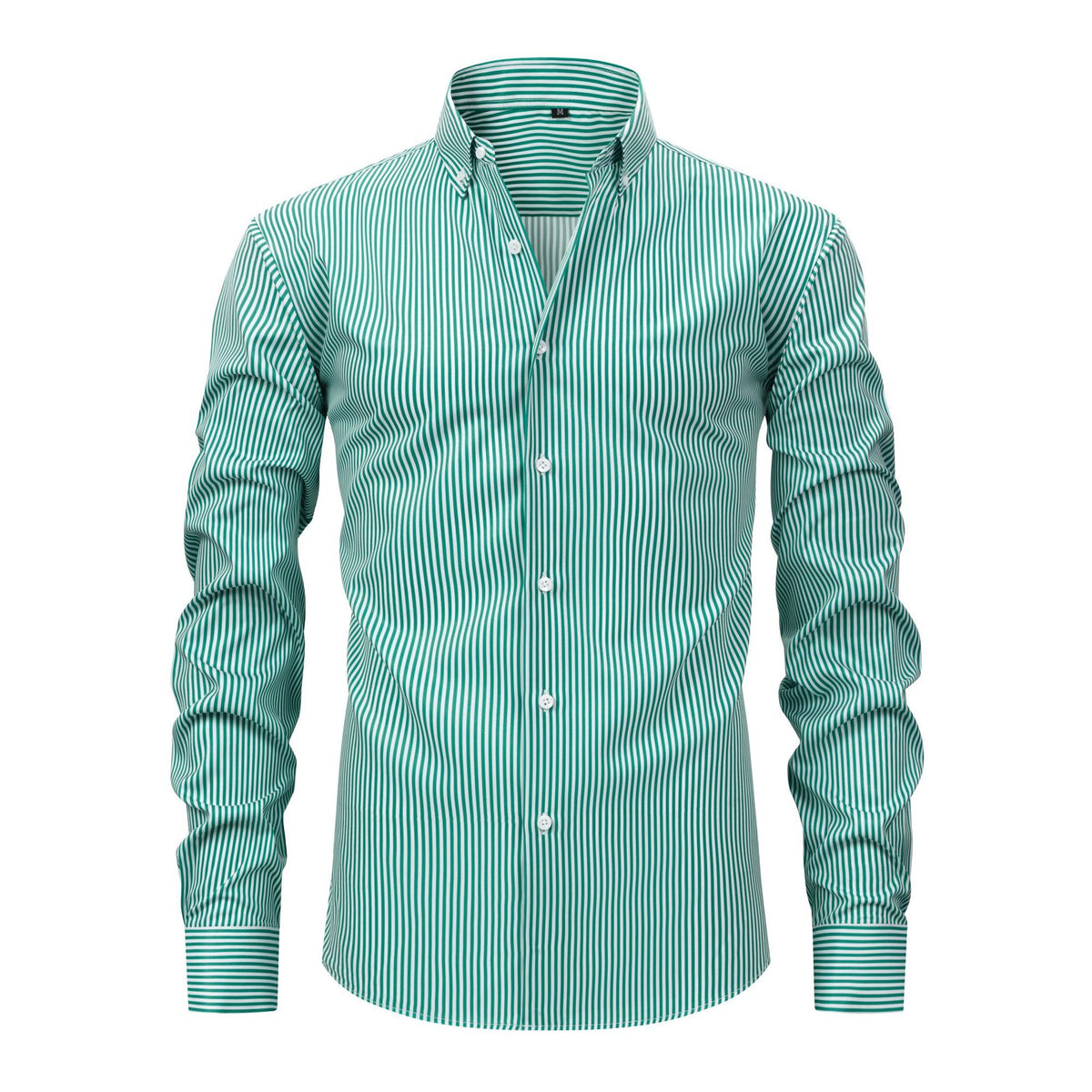 Cross-border four-sided digital printing striped long sleeve lapel men's shirt senior sense men's shirt men's wholesale
