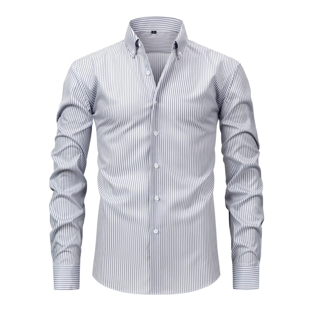 Cross-border four-sided digital printing striped long sleeve lapel men's shirt senior sense men's shirt men's wholesale