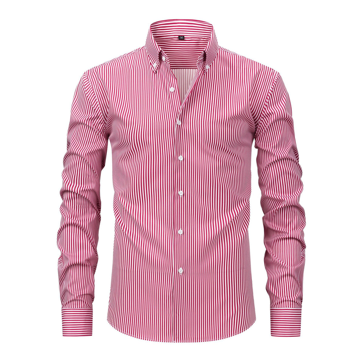 Cross-border four-sided digital printing striped long sleeve lapel men's shirt senior sense men's shirt men's wholesale
