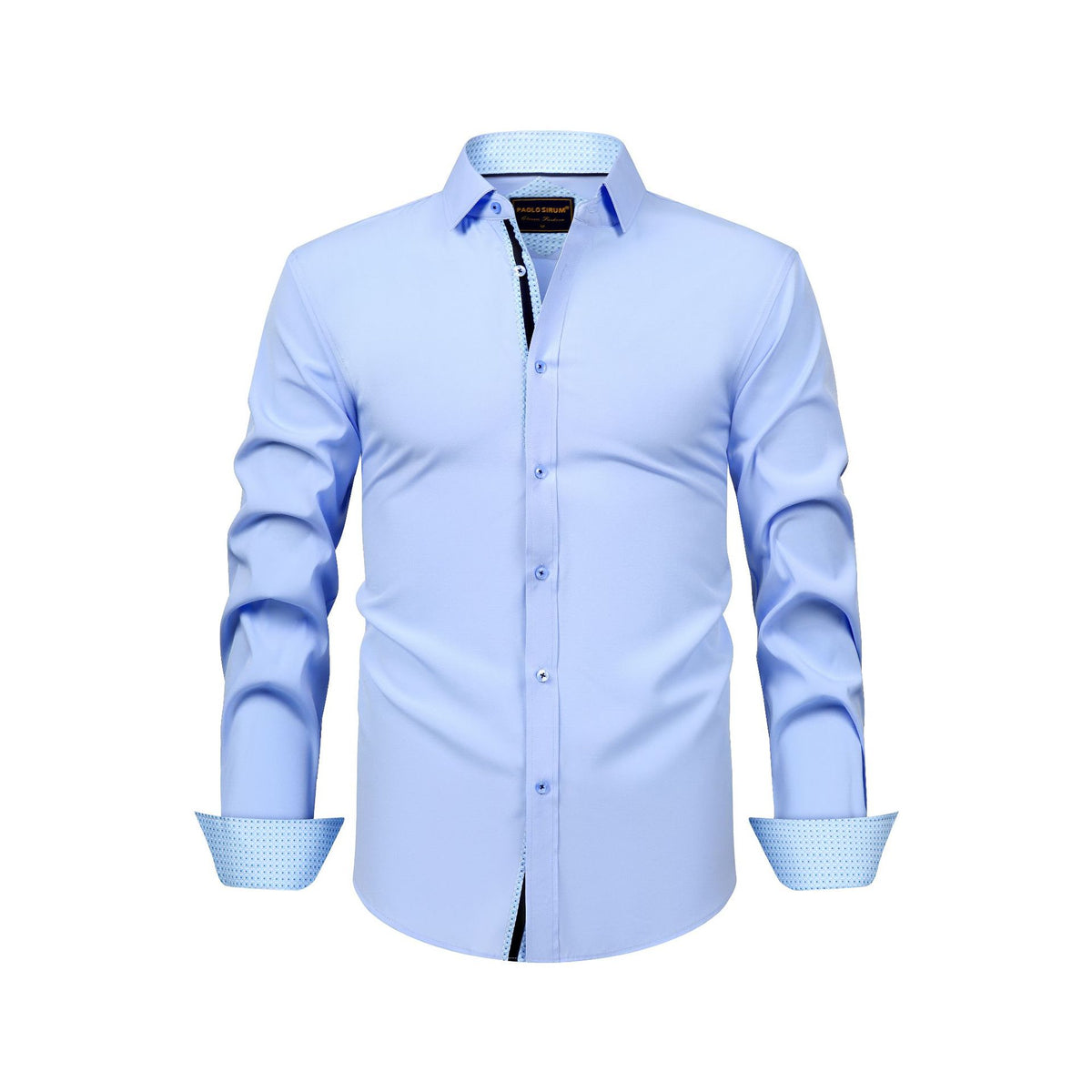 Paul Lomon Shirt All-Sided Long-Sleeved Lapel Men's Shirt Men's Cross-Border European-Size Casual All-Match Shirt Men's