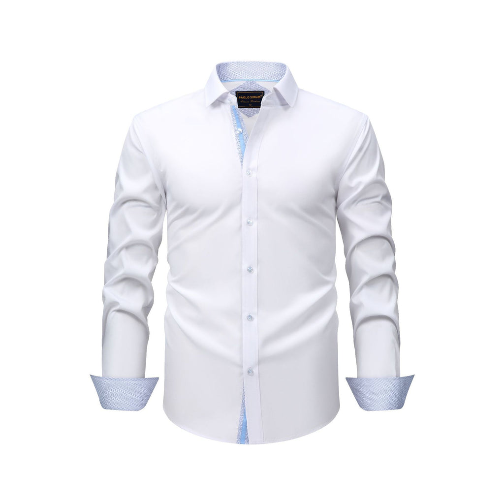 Paul Lomon Shirt All-Sided Long-Sleeved Lapel Men's Shirt Men's Cross-Border European-Size Casual All-Match Shirt Men's