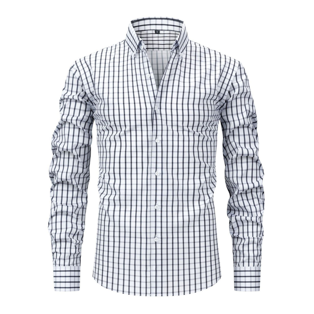 Cross-Border Four-Way Stretch Digital Printed Striped Long-Sleeved Lapel Men's Shirts High-End Men's Shirts Men's Clothing Wholesale