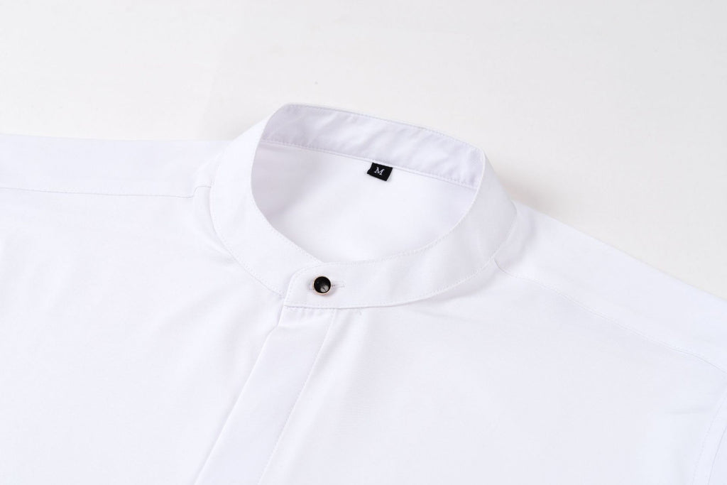 Men's Retro Collar Long Sleeve Shirt Elastic Spring and Autumn Business Casual Cross-border Hot Foreign Trade Shirt New Top