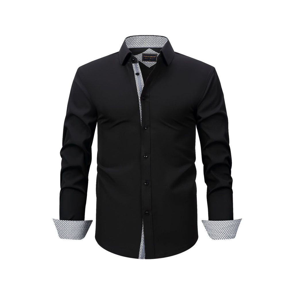 Paul Lomon Shirt All-Sided Long-Sleeved Lapel Men's Shirt Men's Cross-Border European-Size Casual All-Match Shirt Men's