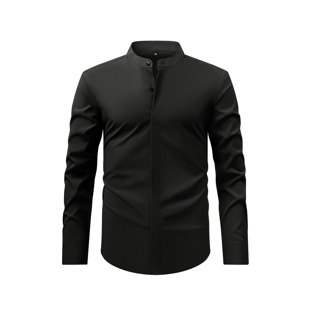 Men's Retro Collar Long Sleeve Shirt Elastic Spring and Autumn Business Casual Cross-border Hot Foreign Trade Shirt New Top