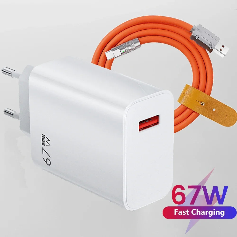 67W USB Fast Charger For Xiaomi 6A Type C Cable Phone Power Adapter For Mi 12 11 POCO X5 X4 Pro Redmi Note9 10 11 Charging Line