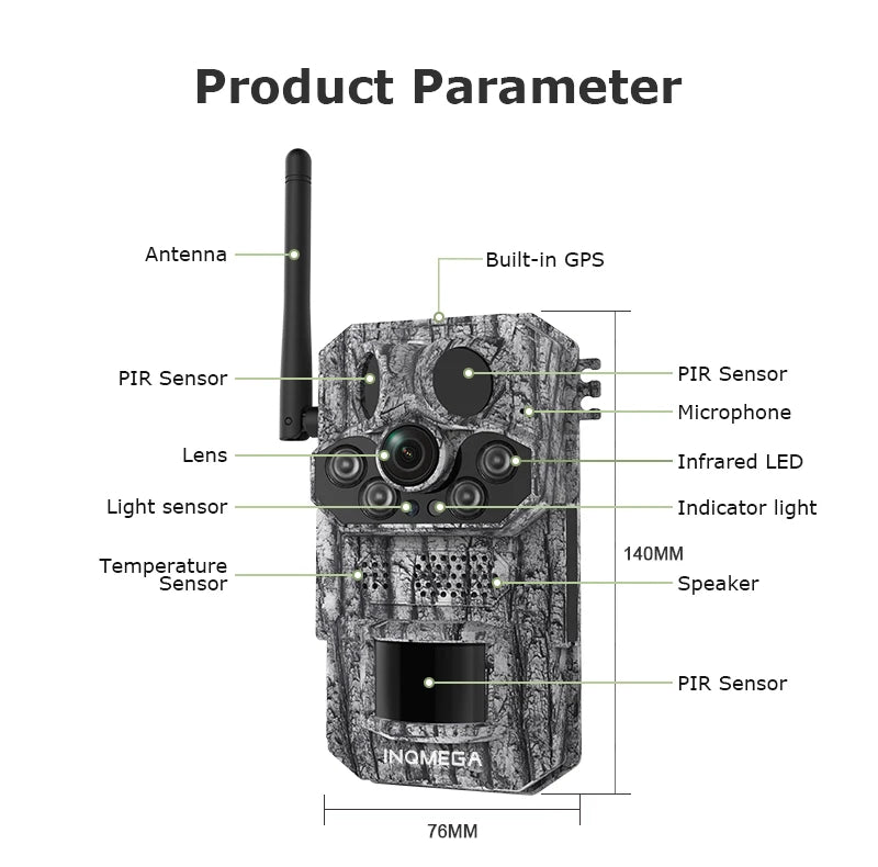 4G Trail Camera HD Video 12MP Images PIR Super-Fast Reflex Trigger Night Vision Wildlife Camera with APP Infrared Camera