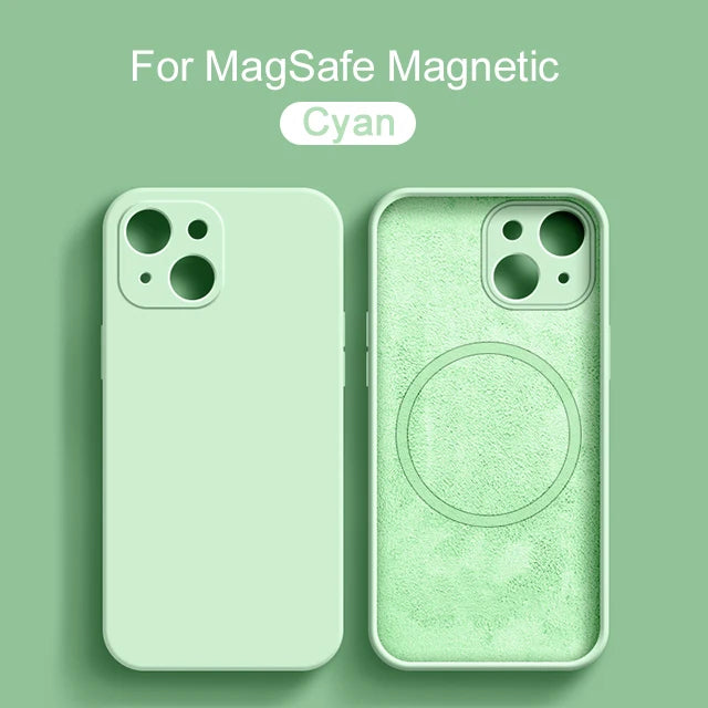 Original Magnetic For Magsafe Case For iPhone 15 14 13 12 11 Pro Max XS XR X 8 Plus Cases Liquid Silicone Wireless Charge Cover