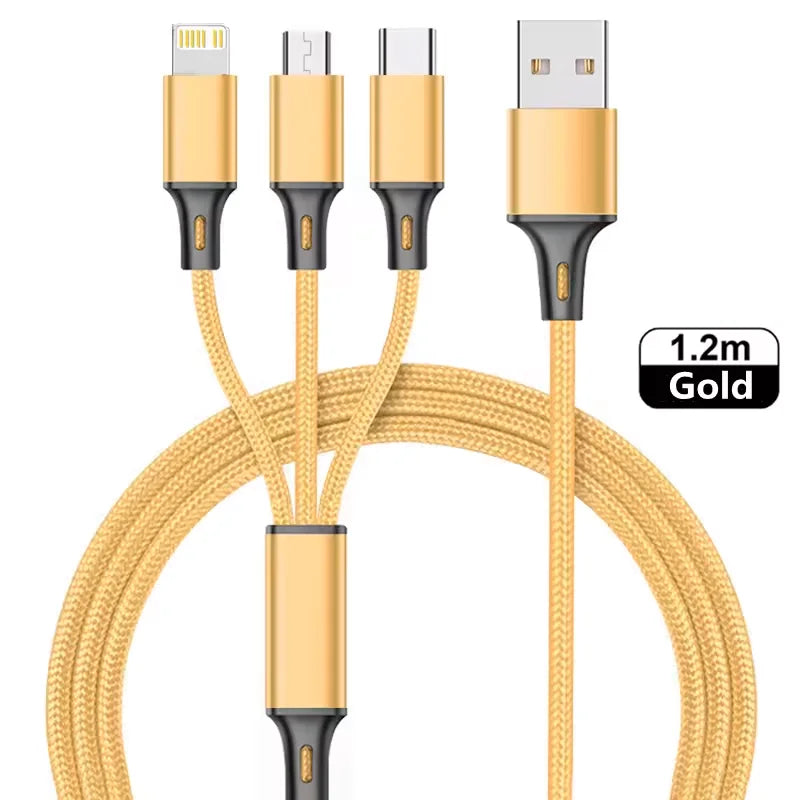 3-In-1 / 4-In-1  USB Cable Type C Usb Micro For iphone Samsung Huawei Xiaomi Multi Port Multiple Charging Wire