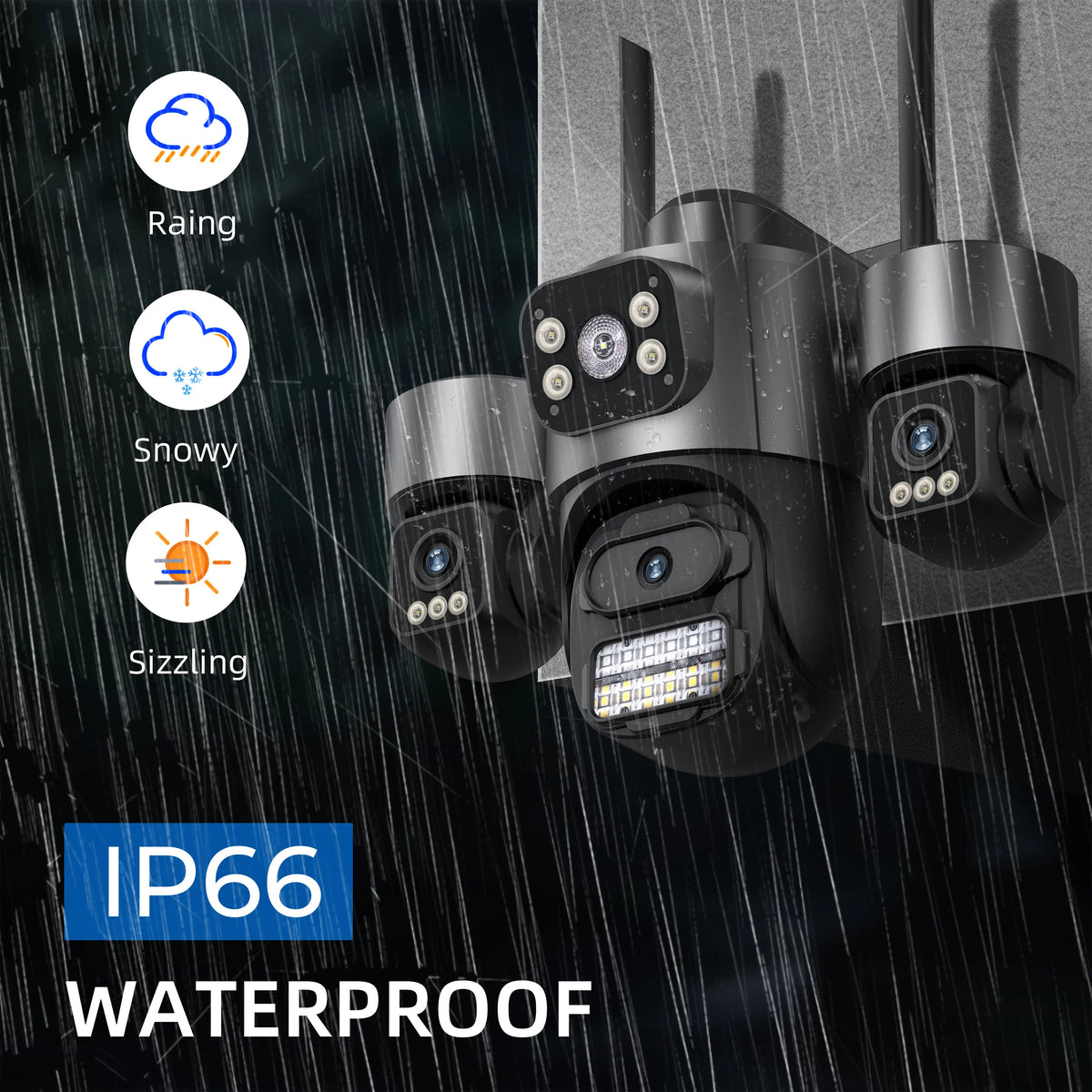 15MP HD Three Screen WIFI IP Camera Outdoor 4K Dual Lens Camera Ai Human Detection Waterproof CCTV Video Security Camera iCsee