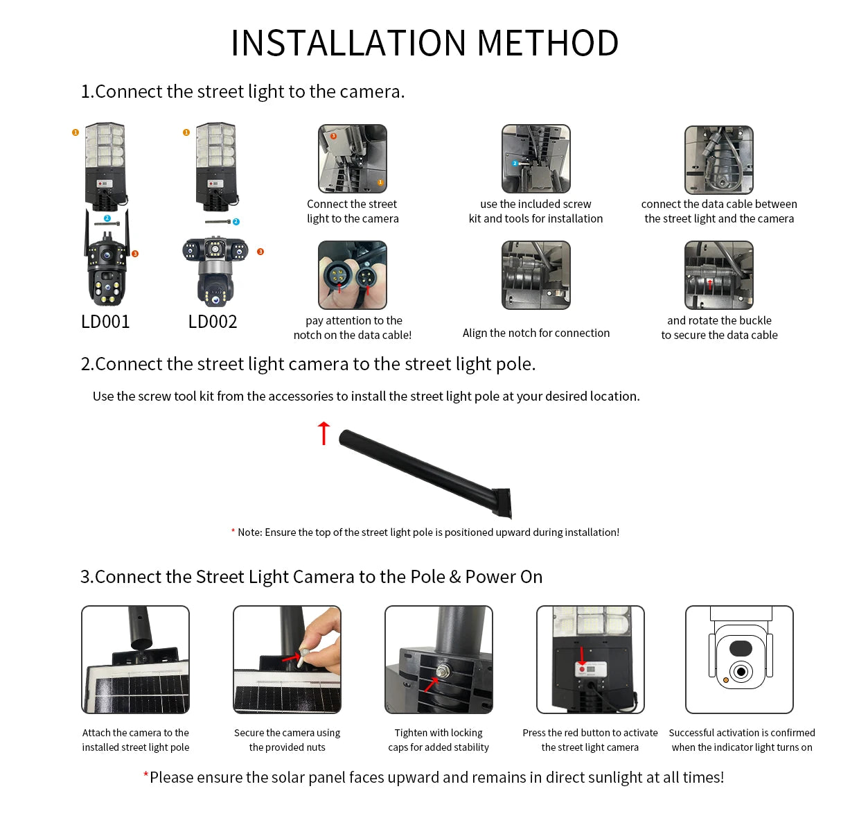 4G Solar Camera V380 Pro 3 Lens LED Street Lamp CCTV AI Human Detection Surveillance Waterproof Outdoor Monitor Built-in Battery