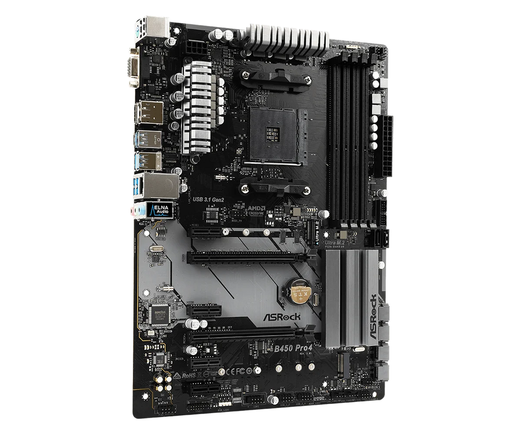 ASRock B450 Motherboard B450 PRO4 Motherboard Supports Ryzen 5600G 5700 5800X 1600 4300 3000 320GE CPU AM4 DDR4 128G ATX