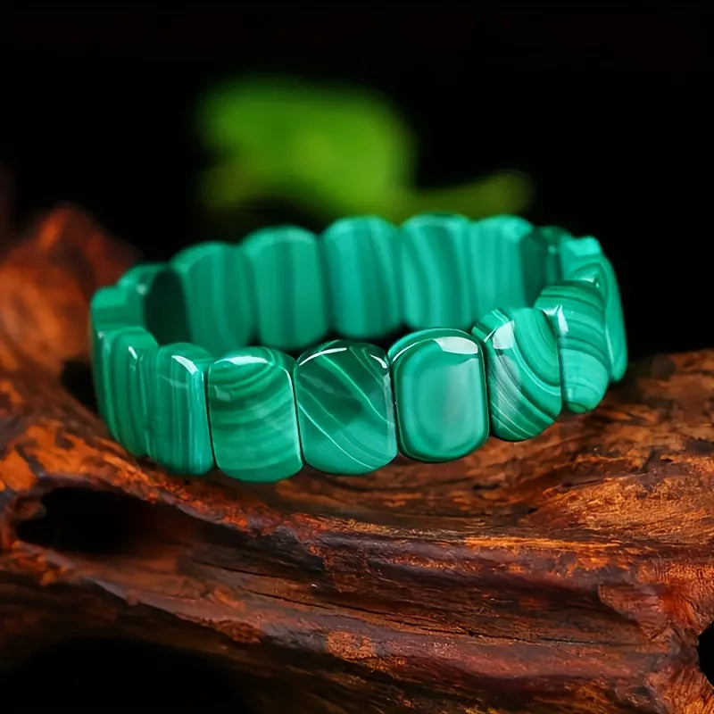 Natural Malachite Handcrafted Jewelry Crystal Rough Stone Multi-layered Pattern Fashion Accessories Bracelets and Festival Gifts