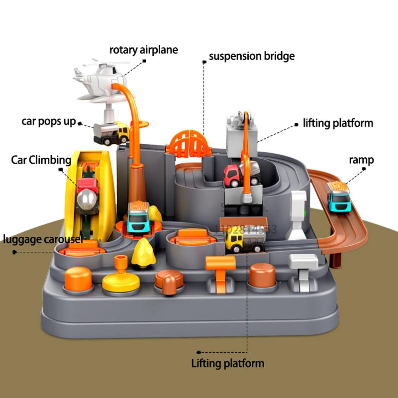 Hot Racing Rail Car Model Train Track Adventure Game Animals Space Rocket Toys Children Educational Brain Mechanical Interactive