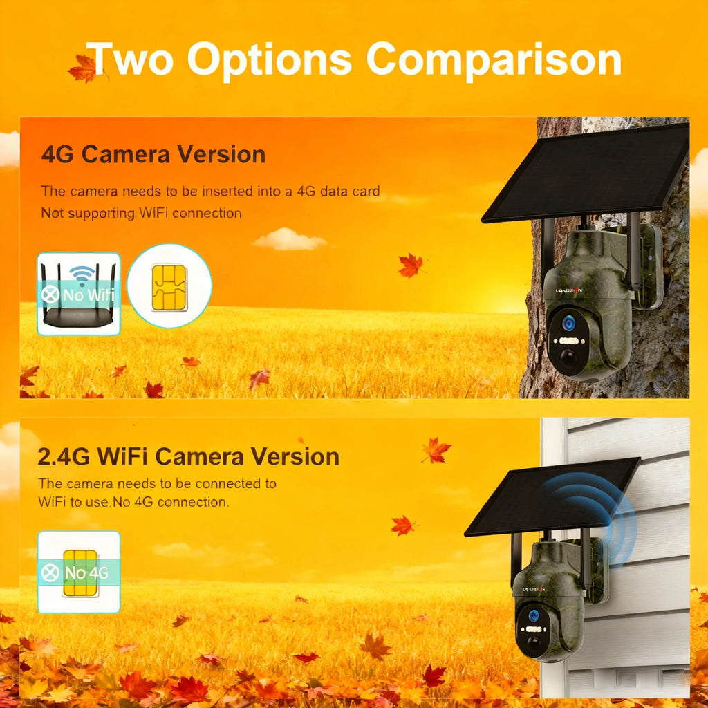 Ubox 4G SIM Outdoor Wildlife Camera 4MP Solar Hunting Trail Camera WiFi Security Camera Auto Tracking Night Vision PIR Detection