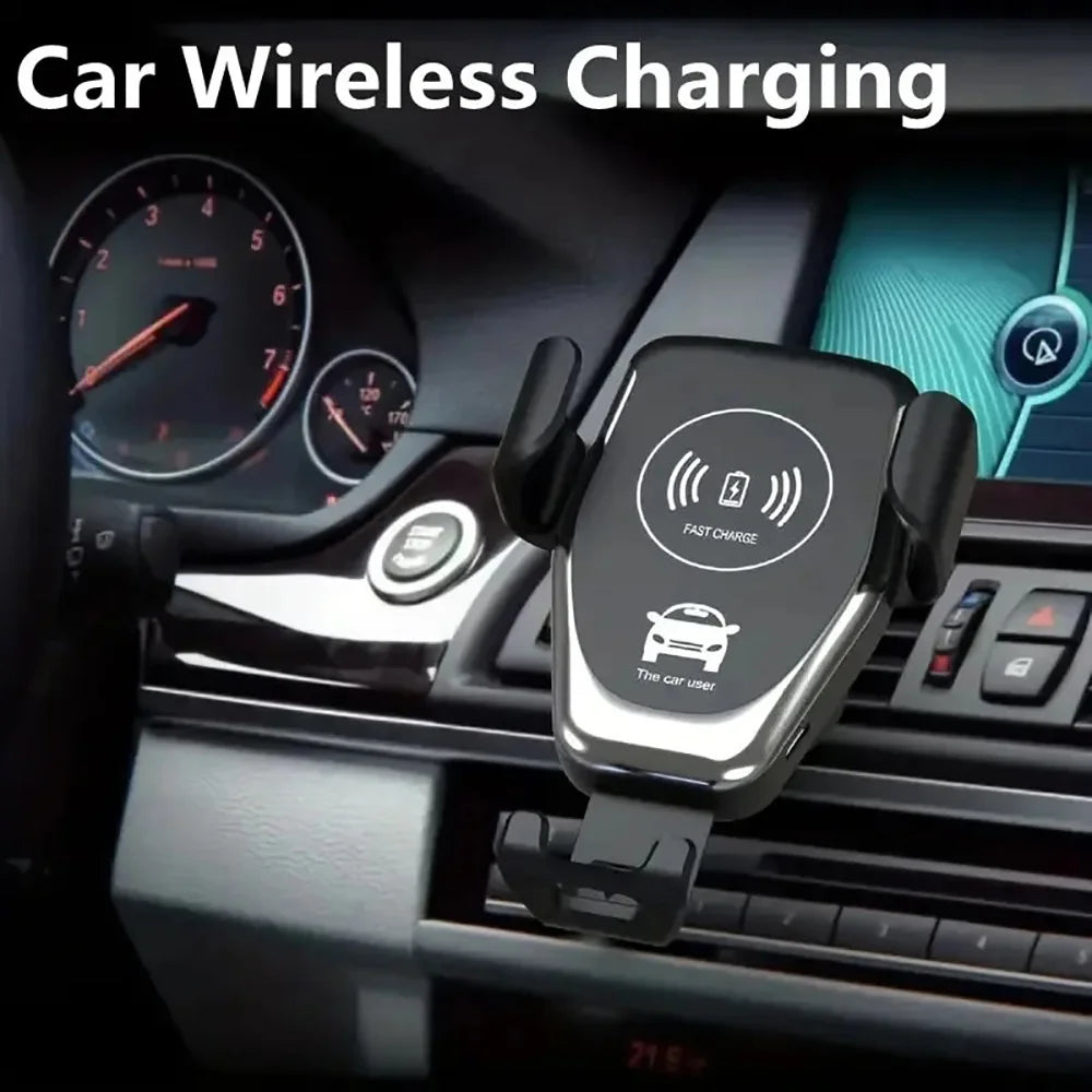 Wireless Car Charger Gravity Induction Mobile Phone Holder Car Air Outlet Bracket Fast Charging Stand for iPhone Samsung Xiaomi