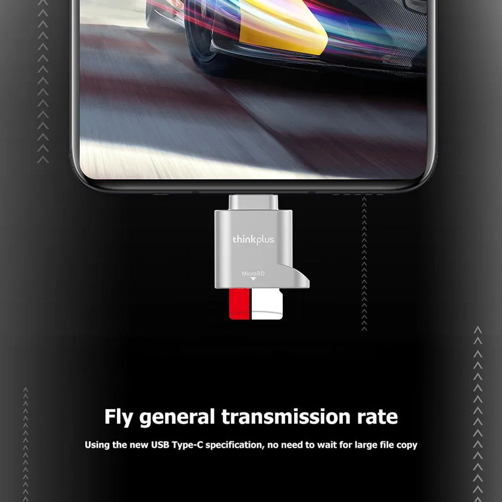 Lenovo Thinkplus USB C Type-C Micro SD Card Reader Memory Card Mini Metal TranFlash Adapter TF Card Reader For Type C Phone