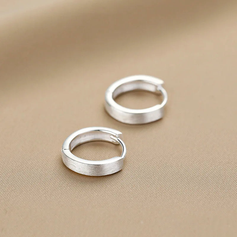 New 925 Sterling Silver Round Earrings Cool Charm Simple Style Earrings Beautiful Jewelry for Women Birthday Party Gift