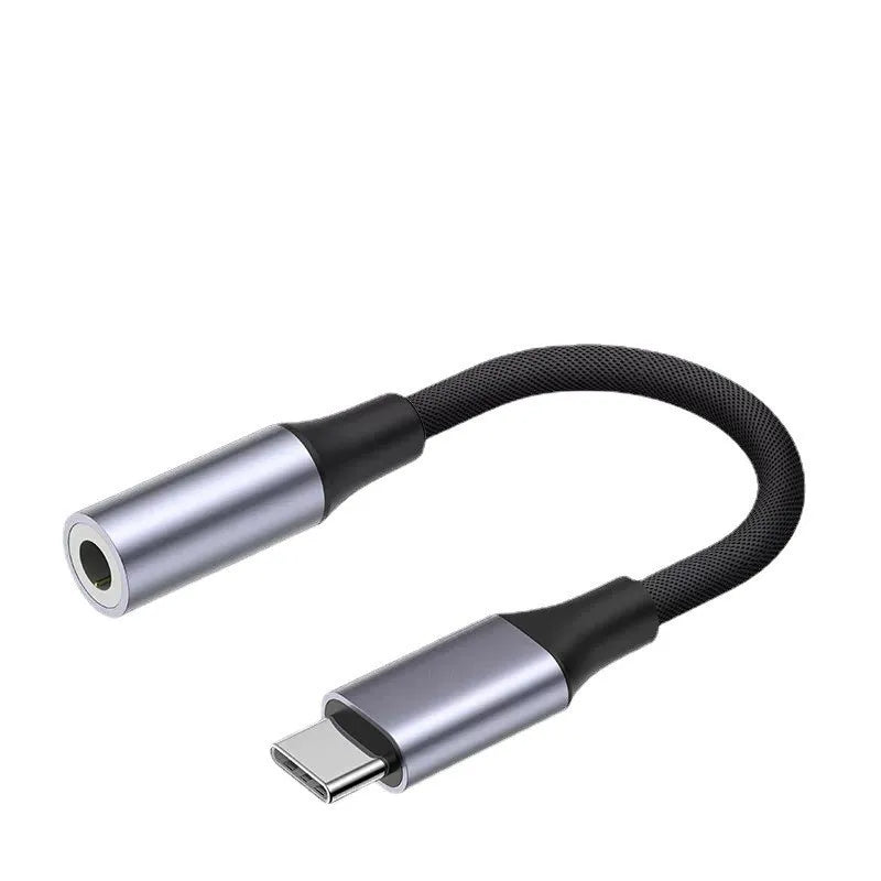 Durable Nylon Braided Type C Headphone Jack Adapter, Gold-Plated 3.5mm Aux Cable for Car/Music/Gaming (0ms Delay, Mic & Volume C