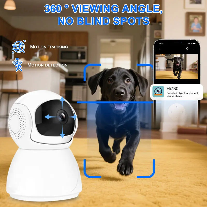 Wireless PTZ Camera Indoor IP Camera Wi-Fi Surveillance for Home Security Camera Night Vision CCTV Camera Pet Dog Camera