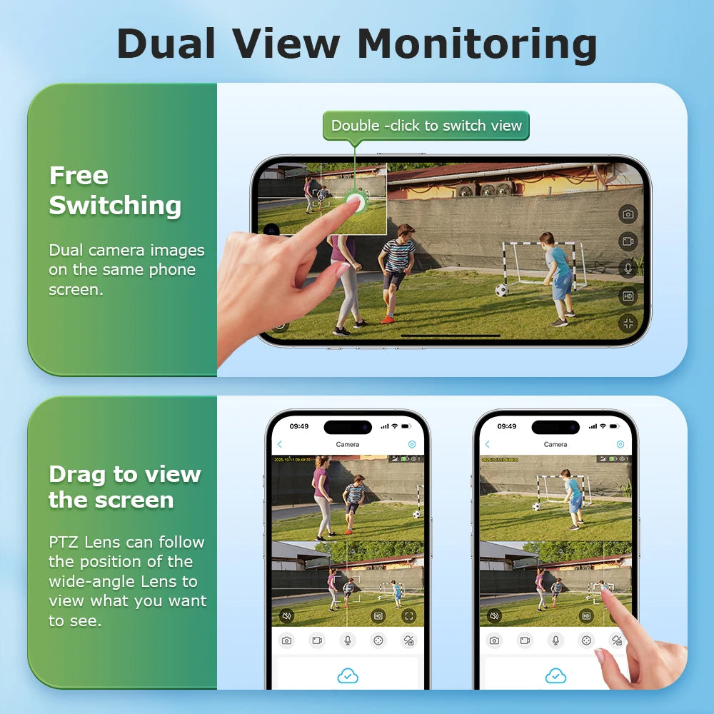 SHIWOJIA 8MP AOV Solar Battery Camera 4G SIM 7/24 Hours Recording Wireless WIFI Security PTZ Camera Dual Lens PIR Night Vision