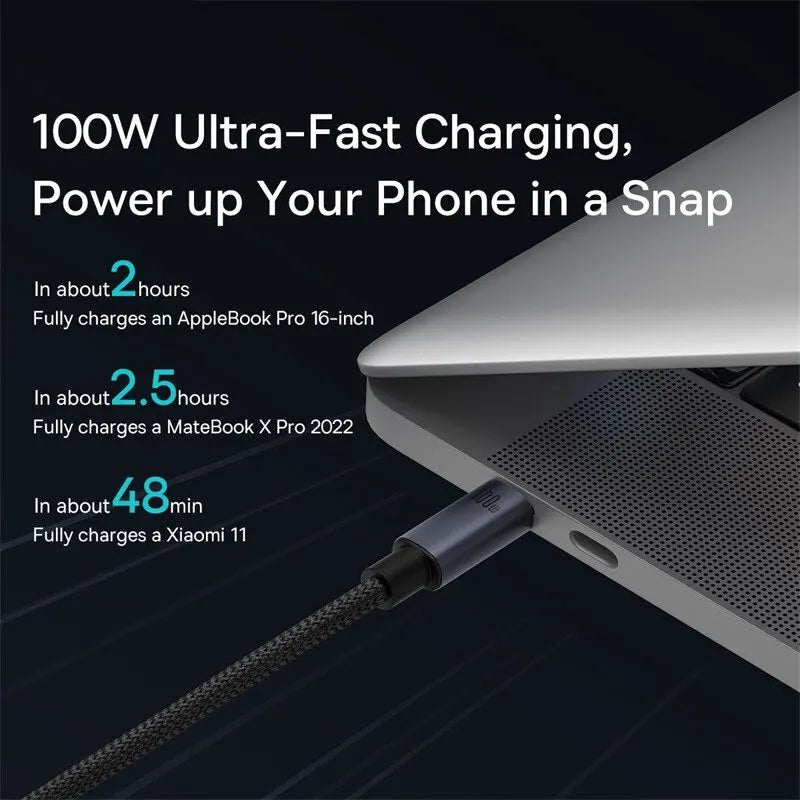 Baseus 100W USB C To Type C Cable For iPhone  16 15 Plus Pro Max PD Fast Charging Charger Cable For Macbook Xiaomi Samsung