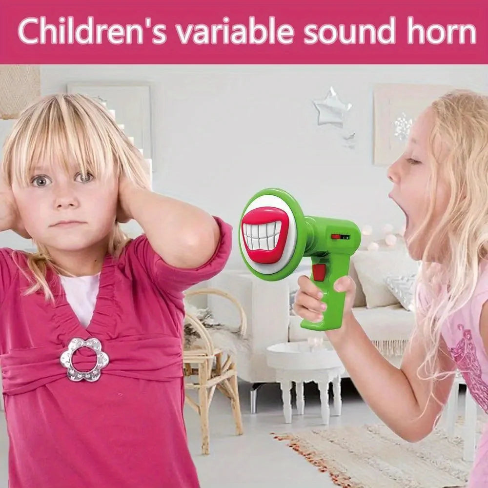 Mini Kids Voice Changer Toy Cosplay Voice Speaker with 6 Sound Effects Handheld Megaphone Trick Joke Toy for Kids Children
