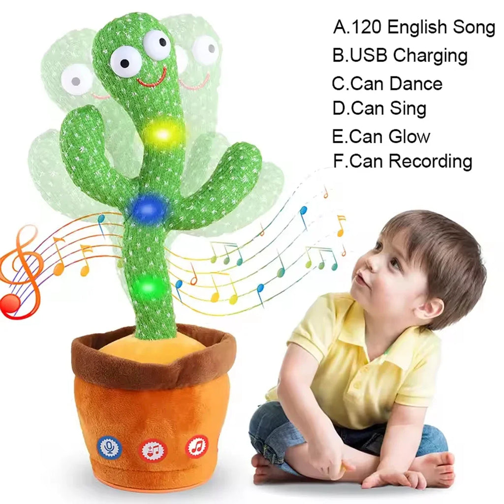 1pc-A Talking Cactus Toy That Can Be Charged Recorded And Repeated Suitable For Spanish English And Arabic Voice Changer