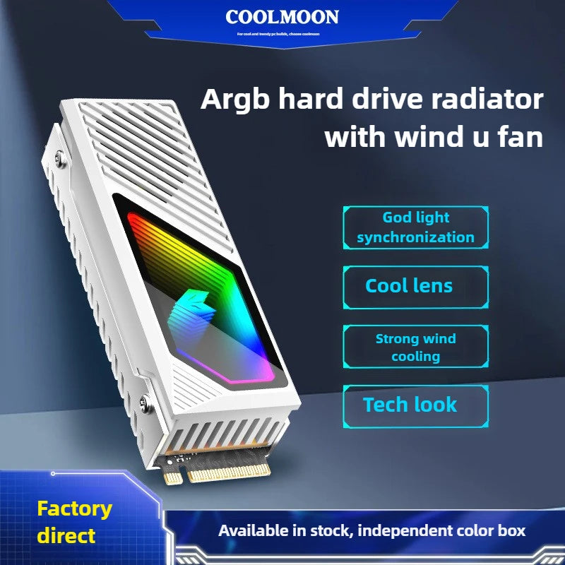 COOLMOON M2 SSD Heatsink for NVME 2280 Brass Cooling Fin Thermal Pad Computer PC SSD Cooler Heat Sink for M.2 Solid State Drive