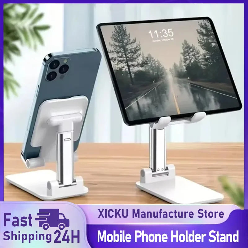 Foldable Adjustable Live Mount Scalable Tablet Desktop Stand Phone Holder for iPhone Samsung Xiaomi iPad Mini Pad Smartphone