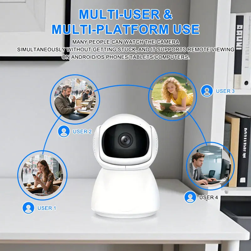 Wireless PTZ Camera Indoor IP Camera Wi-Fi Surveillance for Home Security Camera Night Vision CCTV Camera Pet Dog Camera