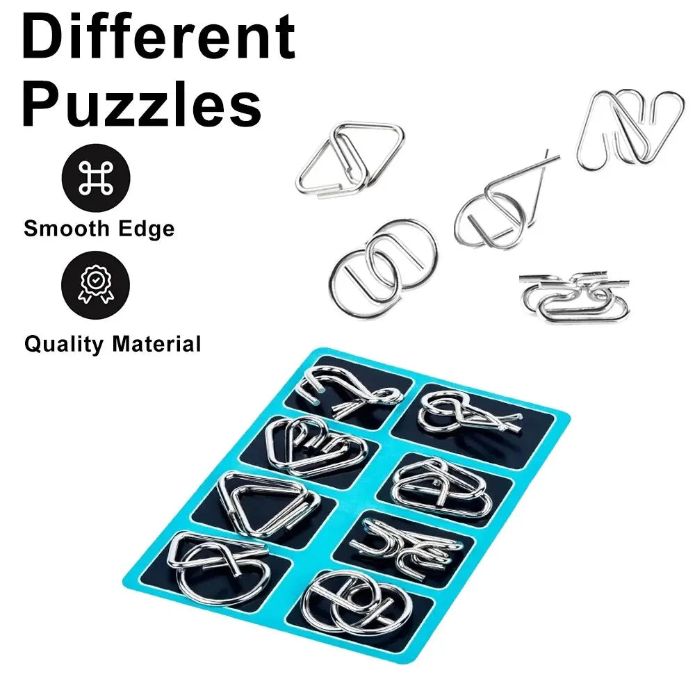 8 Pcs Montessori Series Metal Educational Toys Intelligence Interactive Game Unlock Widgets Kids Stress Relief Unique Toy
