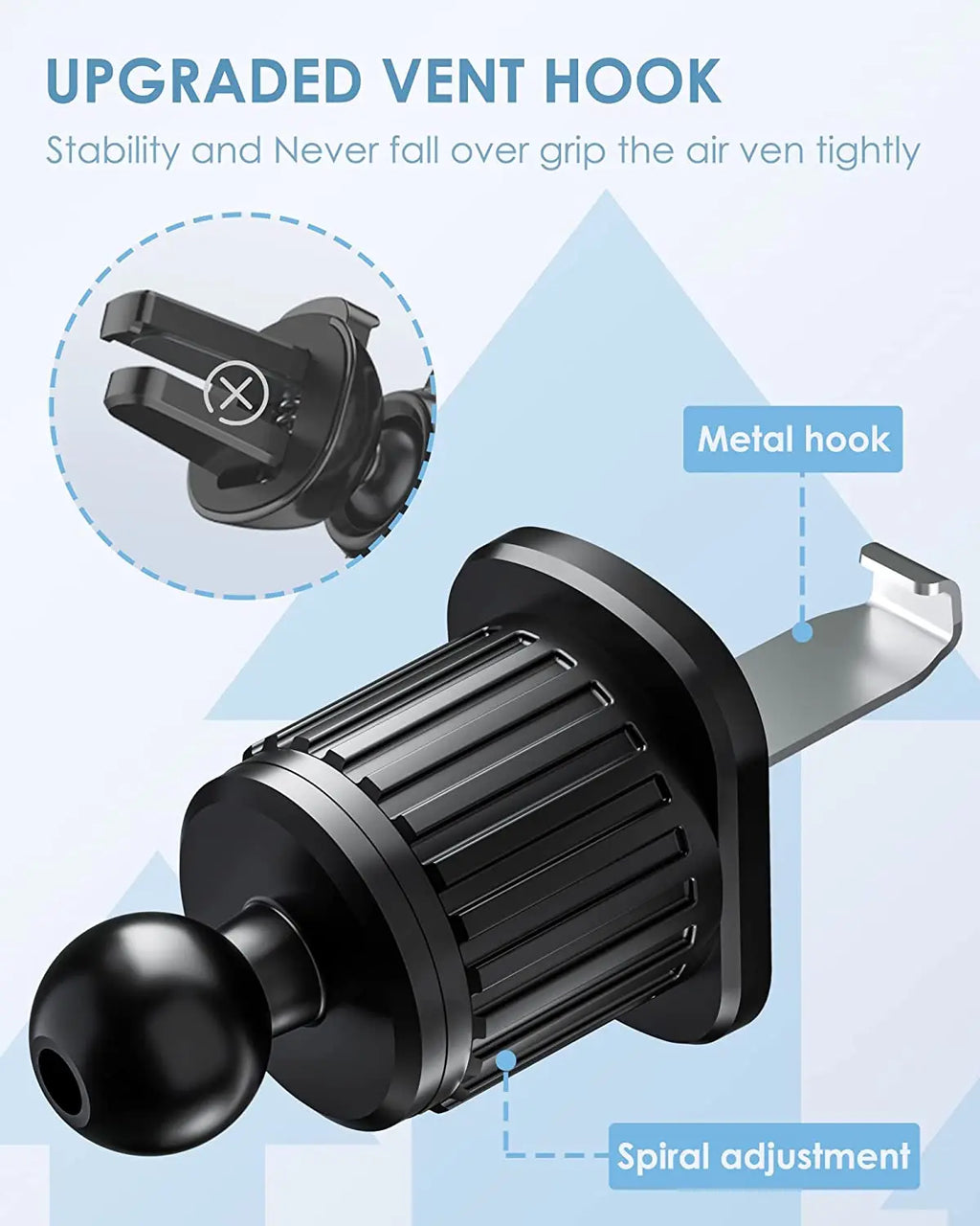 Universal Car Air Vent Phone Holder Gravity Clip Mount 360° Rotation Adjustable Bracket For iPhone Samsung Mobile Phones Stand