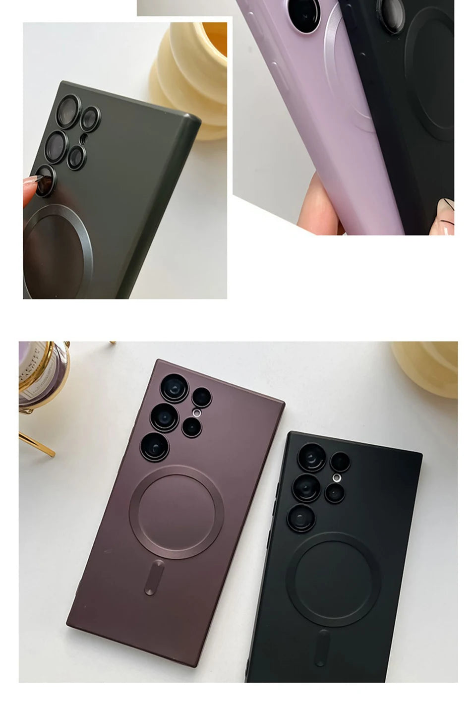 Original For Magsafe Magnetic Silicone Case For Samsung Galaxy S25 S23 S22 S21 S24 Ultra Plus Matte Cases Wireless Charge Cover