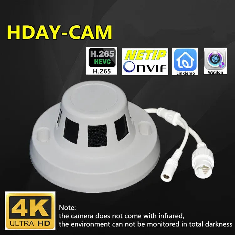 8MP 4K IP Camera 48V  POE H.265 Onvif Indoor Small Dome CCTV Wide Angle 5MP/4MP/8MP IP Security Camera Watilon App