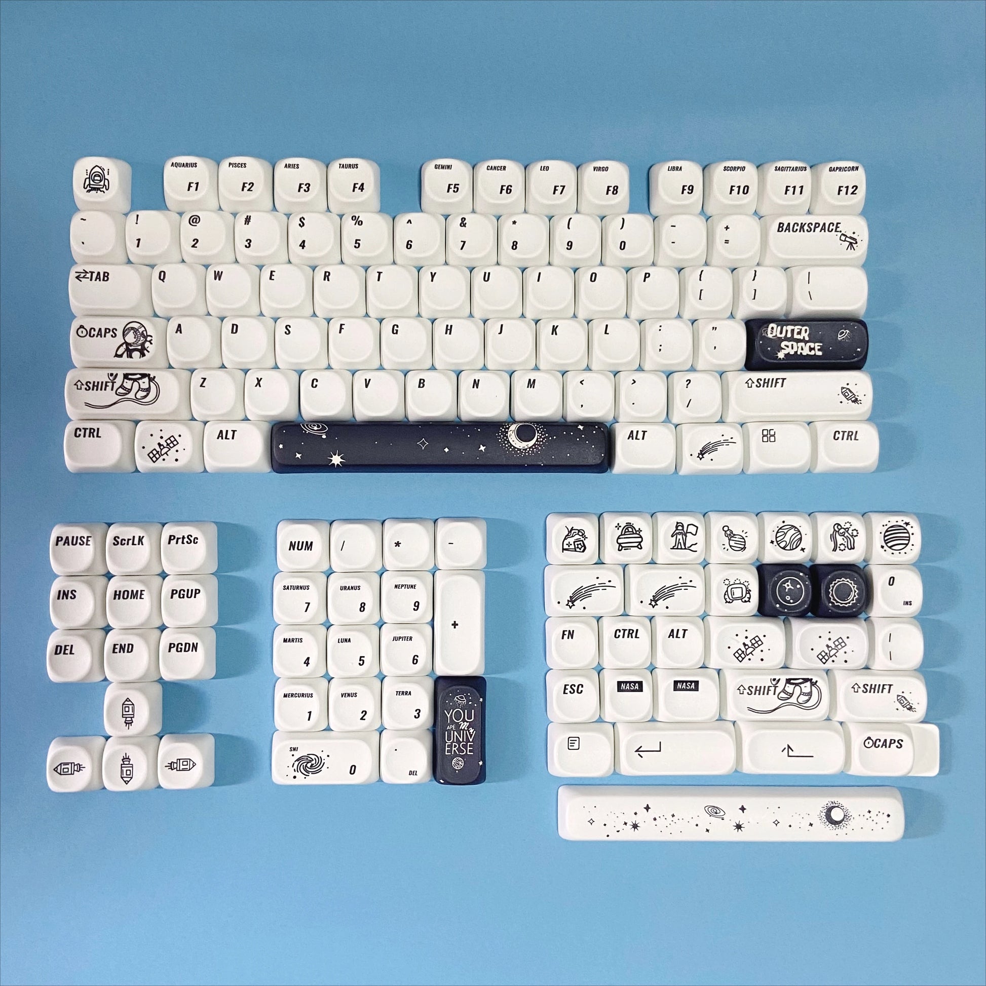 Various Adorable Theme Keycaps for Mechanical Keyboard Pink Green Blue Purple Keycaps MOA for Custom Gaming Keyboard