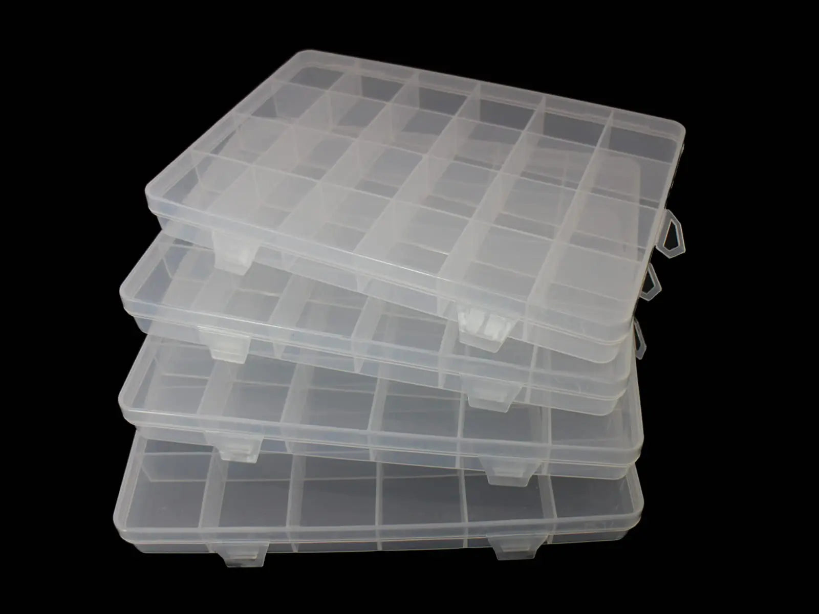 Clear Plastic Storage Box with Flap Lid, Multipurpose Craft Organizers Art Supply Sewing Box for Pencils Markers Notebooks A4
