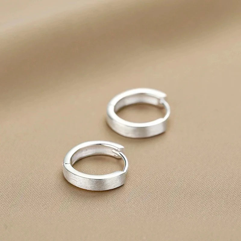 New 925 Sterling Silver Round Earrings Cool Charm Simple Style Earrings Beautiful Jewelry for Women Birthday Party Gift