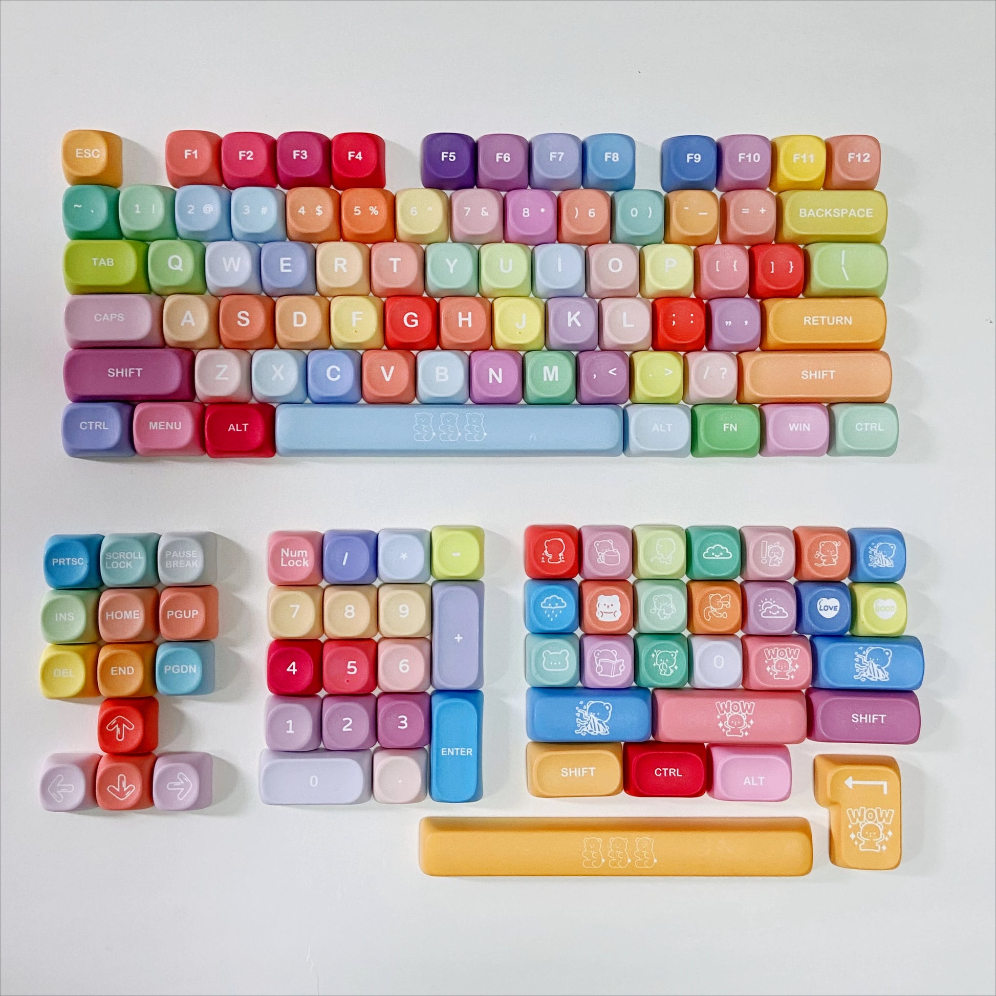 Various Adorable Theme Keycaps for Mechanical Keyboard Pink Green Blue Purple Keycaps MOA for Custom Gaming Keyboard