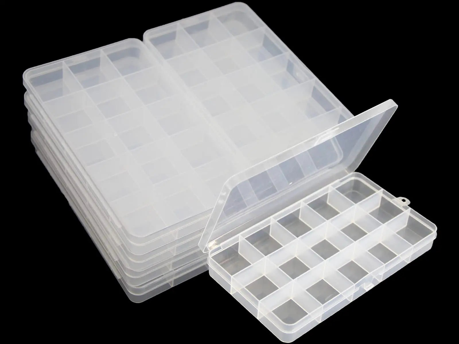 Clear Plastic Storage Box with Flap Lid, Multipurpose Craft Organizers Art Supply Sewing Box for Pencils Markers Notebooks A4