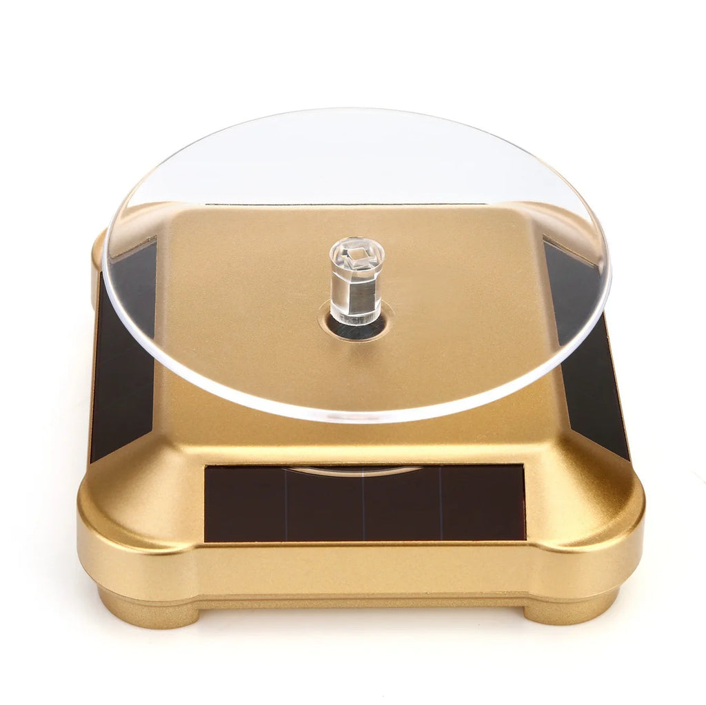 Solar Showcase 360 Automatic Rotating Turntable Jewelry Organizer Jade Ware Necklace Bracelet Watch Phone Display Stand